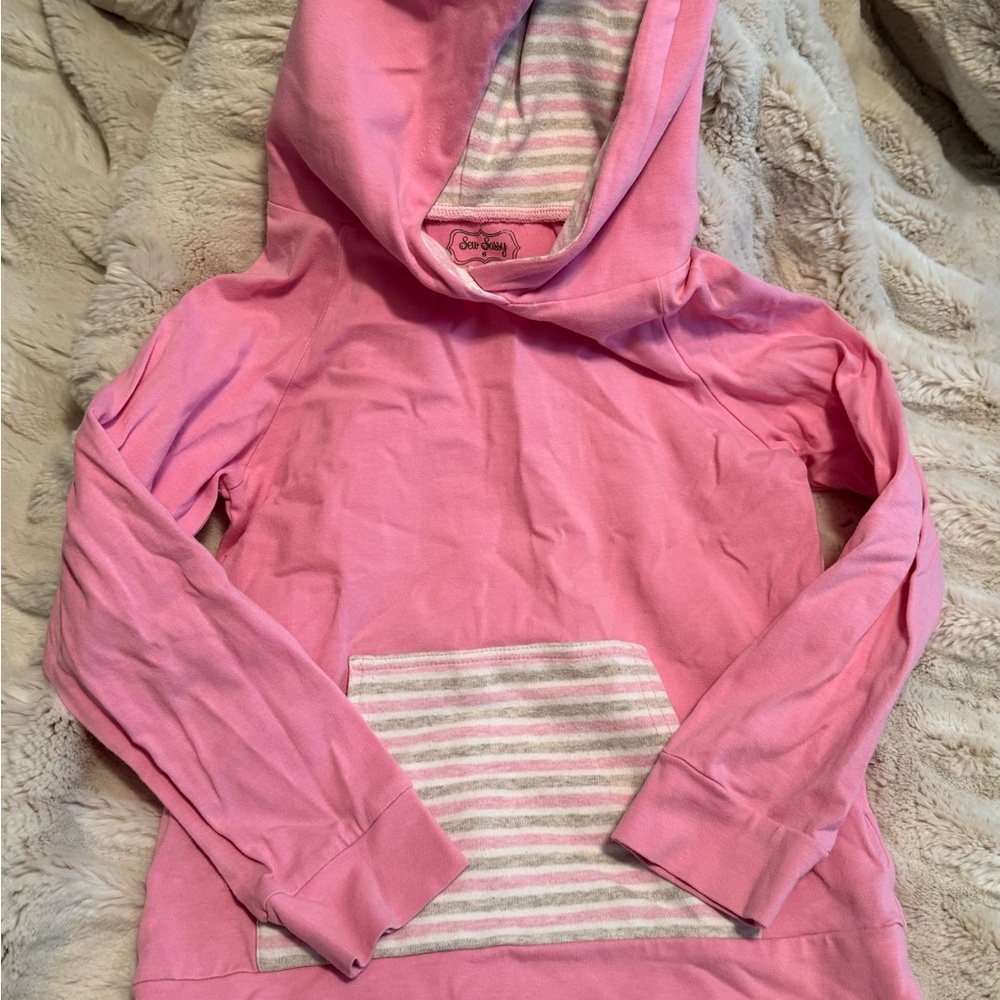 Pink Striped Kids Hoodie